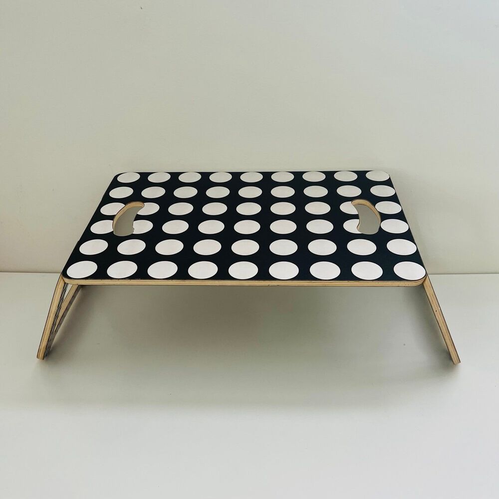 IKEA BRÄDA Portable Folding Laptop Stand With Black White Polk Dots